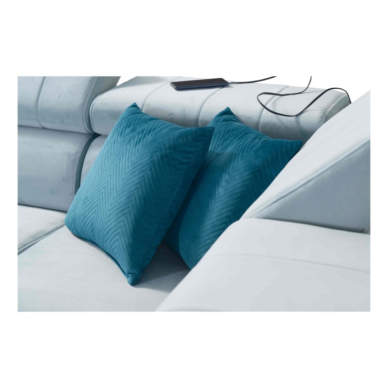 Modena V corner sofa with a sleeping function and a bedding container - Velvet, Amor velvet 4301 Modena V corner sofa with a sleeping function and a bedding container - Velvet, Amor velvet 4301