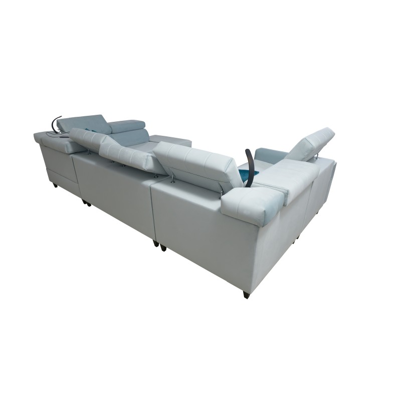 Modena V corner sofa with a sleeping function and a bedding container - Velvet, Amor velvet 4301 Modena V corner sofa with a sleeping function and a bedding container - Velvet, Amor velvet 4301