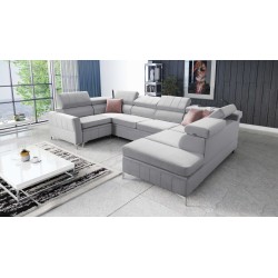 Modena V corner sofa with a sleeping function and a storage compartment for bedding - Velvet, Amor velvet 4318