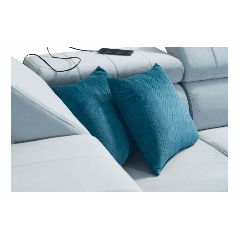 Modena V corner sofa with a sleeping function and a bedding container - Velvet, Amor velvet 4301 Modena V corner sofa with a sleeping function and a bedding container - Velvet, Amor velvet 4301