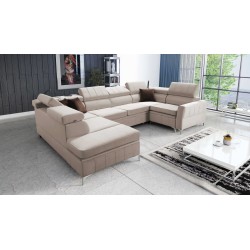 Modena V corner sofa with sleeping function and bedding storage - Velvet, Amor velvet 4303