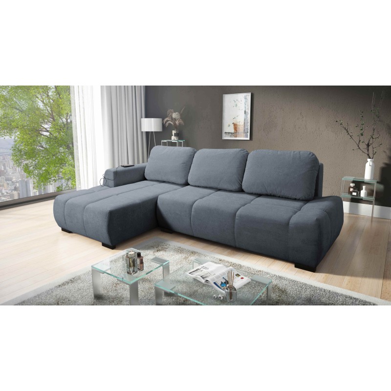 Oscar corner sofa with sleeping function and USB port – Comfort and style in your living room Oscar corner sofa with sleeping function and USB port – Comfort and style in your living room
