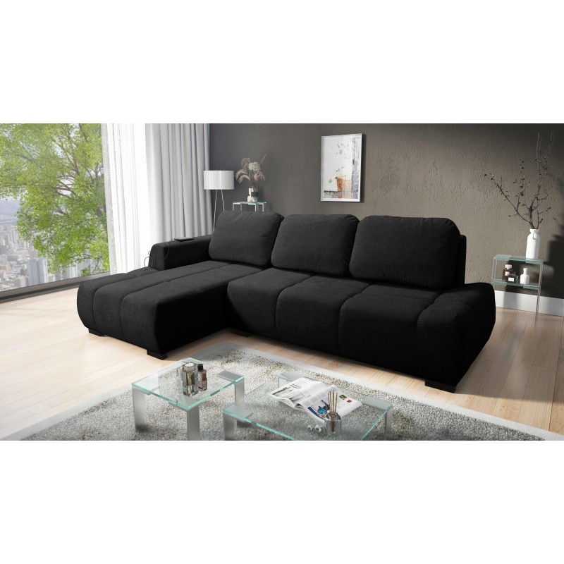 Oscar corner sofa with sleeping function and USB port – Comfort and style in your living room Oscar corner sofa with sleeping function and USB port – Comfort and style in your living room