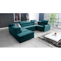Modena V corner sofa with sleeping function and bedding storage - Velvet, Amor velvet 4312