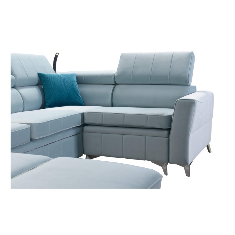 Modena V corner sofa with sleeping function and bedding storage - Velvet, Amor velvet 4312 Modena V corner sofa with sleeping function and bedding storage - Velvet, Amor velvet 4312