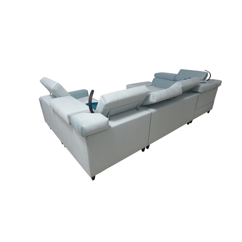 Modena V corner sofa with sleeping function and bedding storage - Velvet, Amor velvet 4312 Modena V corner sofa with sleeping function and bedding storage - Velvet, Amor velvet 4312
