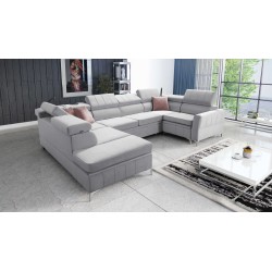 Modena V corner sofa with a sleeping function and a storage compartment for bedding - Velvet, Amor velvet 4318