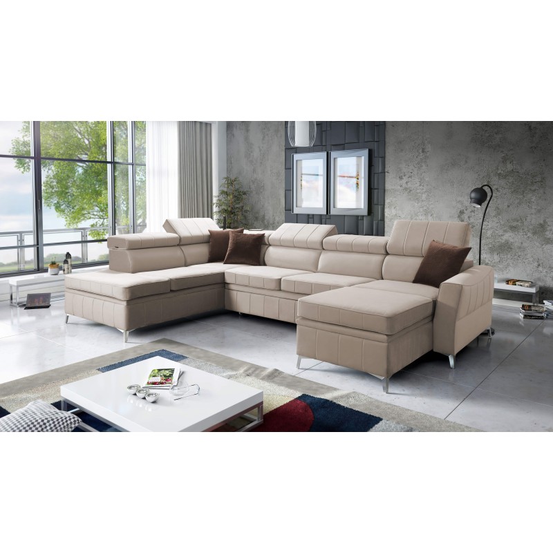 Narożnik Modena VI z funkcją spania – elegancja i funkcjonalność w tkaninie Velvet, Amor velvet 4303 Narożnik Modena VI z funkcją spania – elegancja i funkcjonalność w tkaninie Velvet, Amor velvet 4303