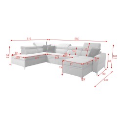 Modena VI corner sofa with a sleeping function – elegance and functionality in Velvet fabric, Amor velvet 4309 Modena VI corner sofa with a sleeping function – elegance and functionality in Velvet fabric, Amor velvet 4309