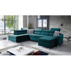 Esquina Modena VI con función para dormir: elegancia y funcionalidad en tela de terciopelo, Amor velvet 4312
