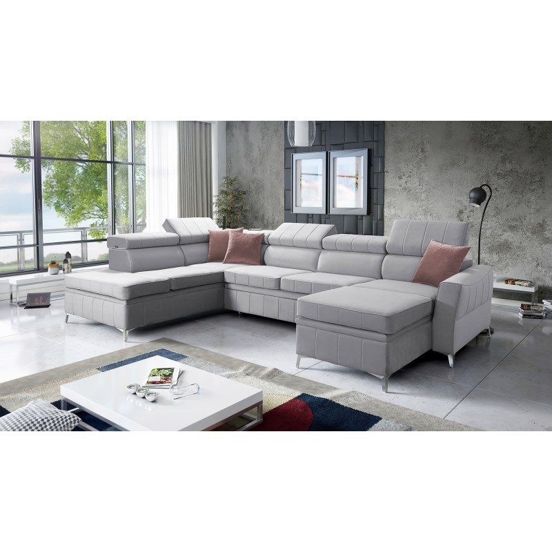 Narożnik Modena VI z funkcją spania – elegancja i funkcjonalność w tkaninie Velvet, Amor velvet 4318 Narożnik Modena VI z funkcją spania – elegancja i funkcjonalność w tkaninie Velvet, Amor velvet 4318