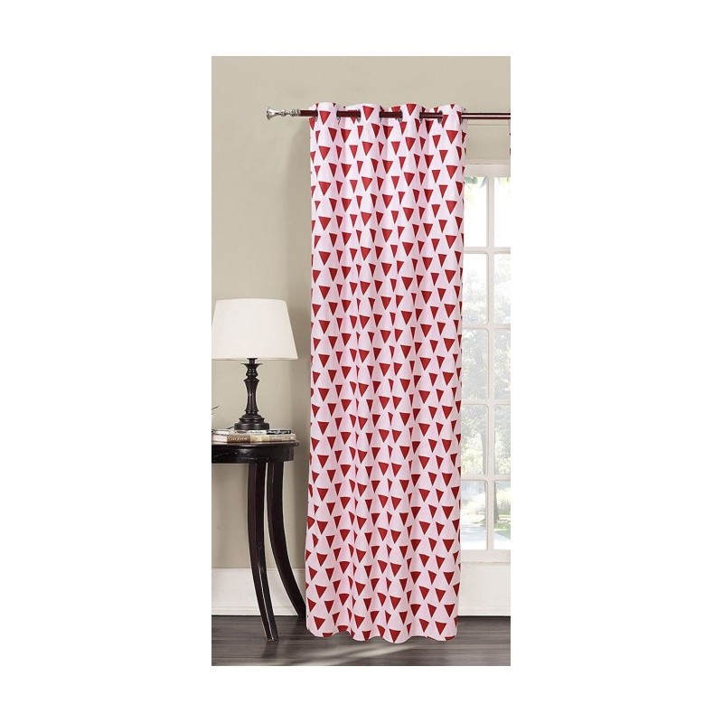 Frankhauer Curtain TRIANGLES white-red 140x245 Frankhauer Curtain TRIANGLES white-red 140x245