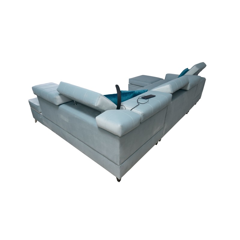 Modena VI Corner Sofa with Sleeping Function – Elegance and Functionality in Velvet Fabric, Amor Velvet 4303 Modena VI Corner Sofa with Sleeping Function – Elegance and Functionality in Velvet Fabric, Amor Velvet 4303