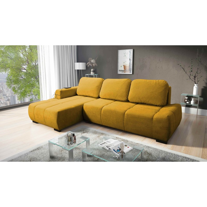 Oscar corner sofa with sleeping function and USB port – Comfort and style in your living room Oscar corner sofa with sleeping function and USB port – Comfort and style in your living room