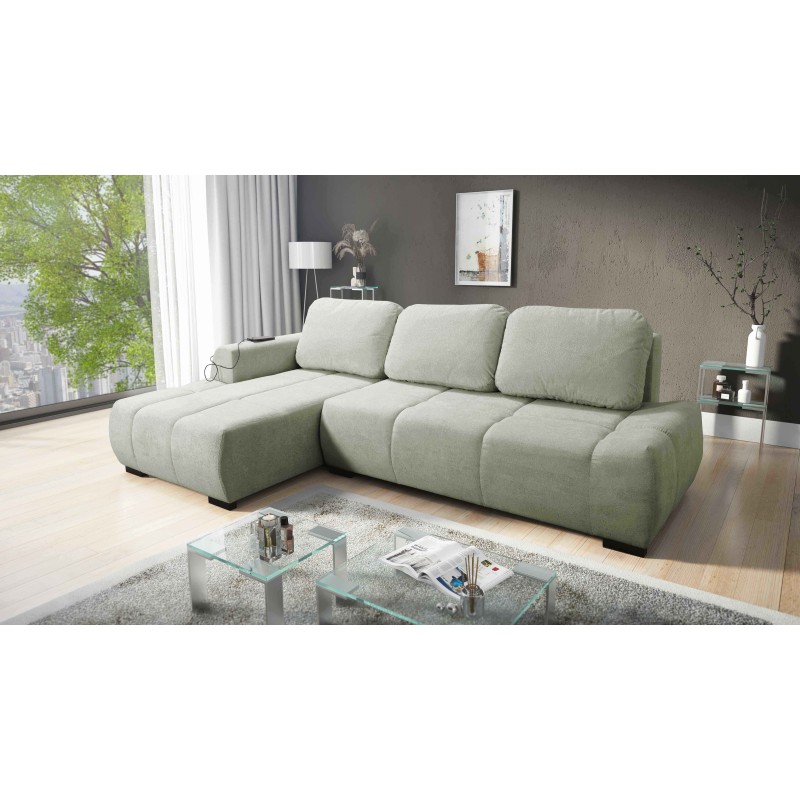 Oscar corner sofa with sleeping function and USB port – Comfort and style in your living room Oscar corner sofa with sleeping function and USB port – Comfort and style in your living room