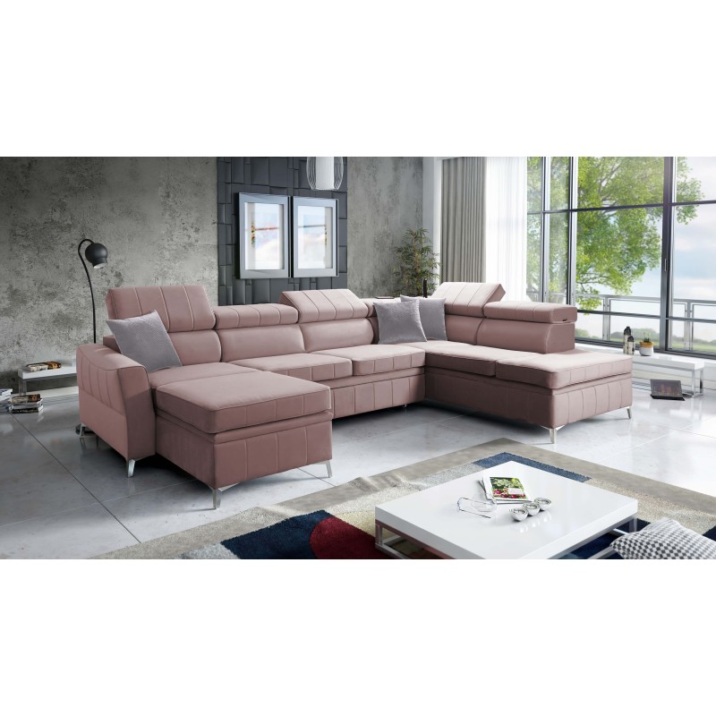 Modena VI corner sofa with a sleeping function – elegance and functionality in Velvet fabric, Amor velvet 4308 Modena VI corner sofa with a sleeping function – elegance and functionality in Velvet fabric, Amor velvet 4308