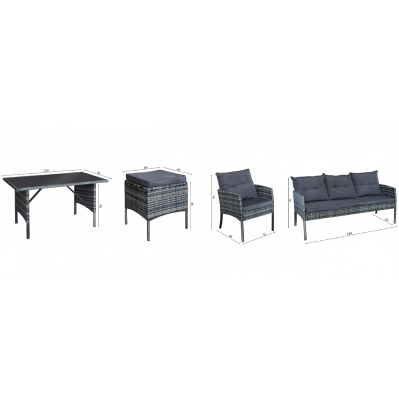 Frankhauer TAJLO brown garden furniture set Frankhauer TAJLO brown garden furniture set