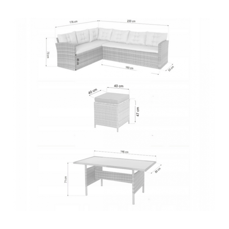 Frankhauer LILO Dark Brown Garden Furniture Set Frankhauer LILO Dark Brown Garden Furniture Set