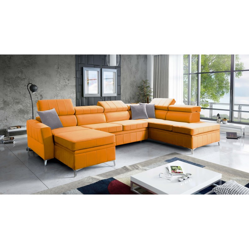 Modena VI corner sofa with a sleeping function – elegance and functionality in Velvet fabric, Amor velvet 4309 Modena VI corner sofa with a sleeping function – elegance and functionality in Velvet fabric, Amor velvet 4309