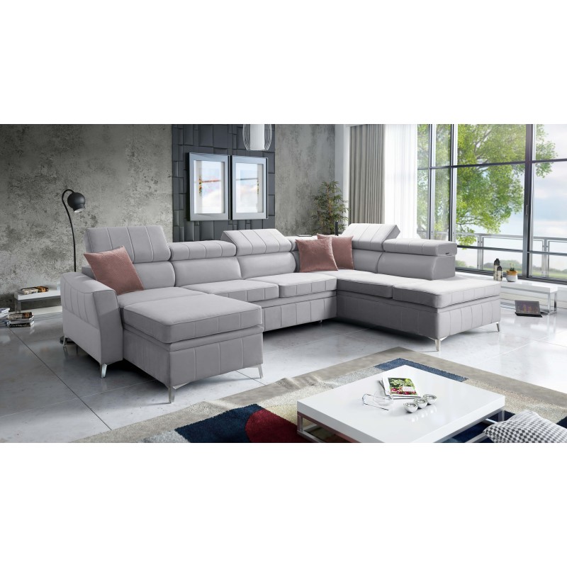 Modena VI corner sofa with sleeping function – elegance and functionality in Velvet fabric, Amor velvet 4318 Modena VI corner sofa with sleeping function – elegance and functionality in Velvet fabric, Amor velvet 4318