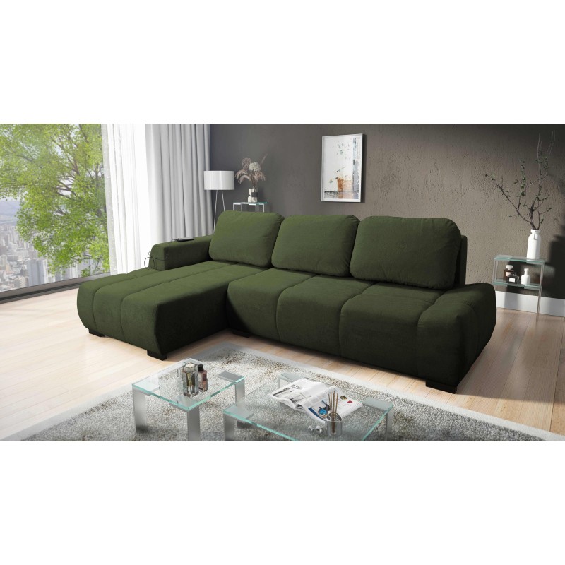 Oscar corner sofa with sleeping function and USB port – Comfort and style in your living room Oscar corner sofa with sleeping function and USB port – Comfort and style in your living room