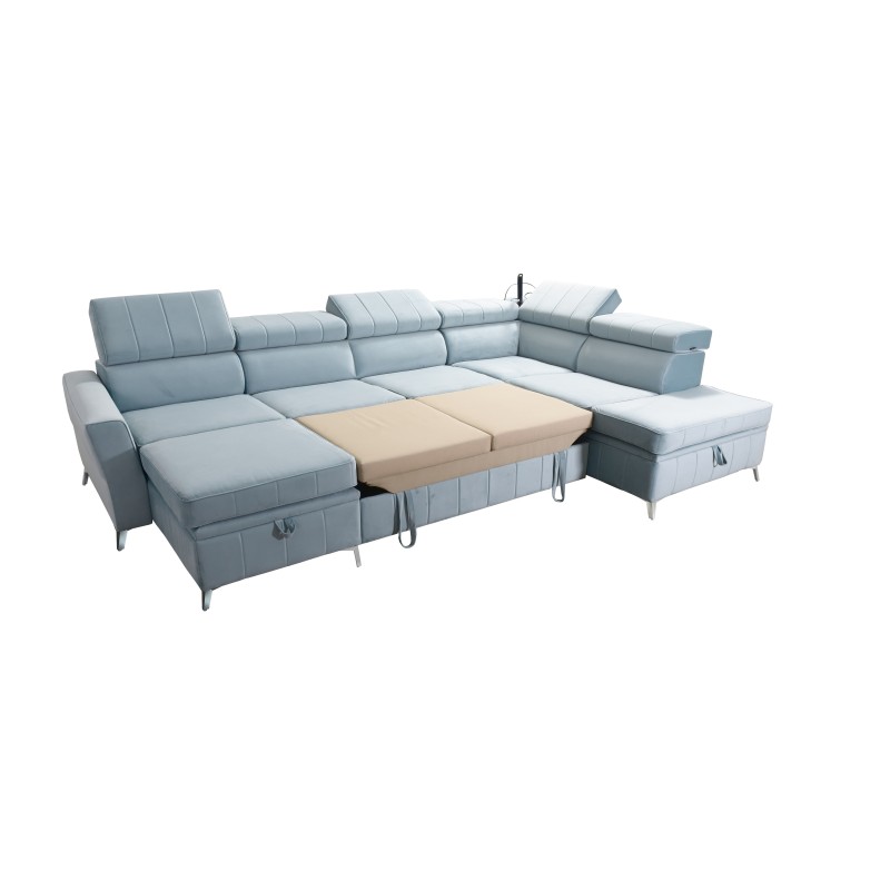 Modena VI corner sofa with a sleeping function – elegance and functionality in Velvet fabric, Amor velvet 4321 Modena VI corner sofa with a sleeping function – elegance and functionality in Velvet fabric, Amor velvet 4321