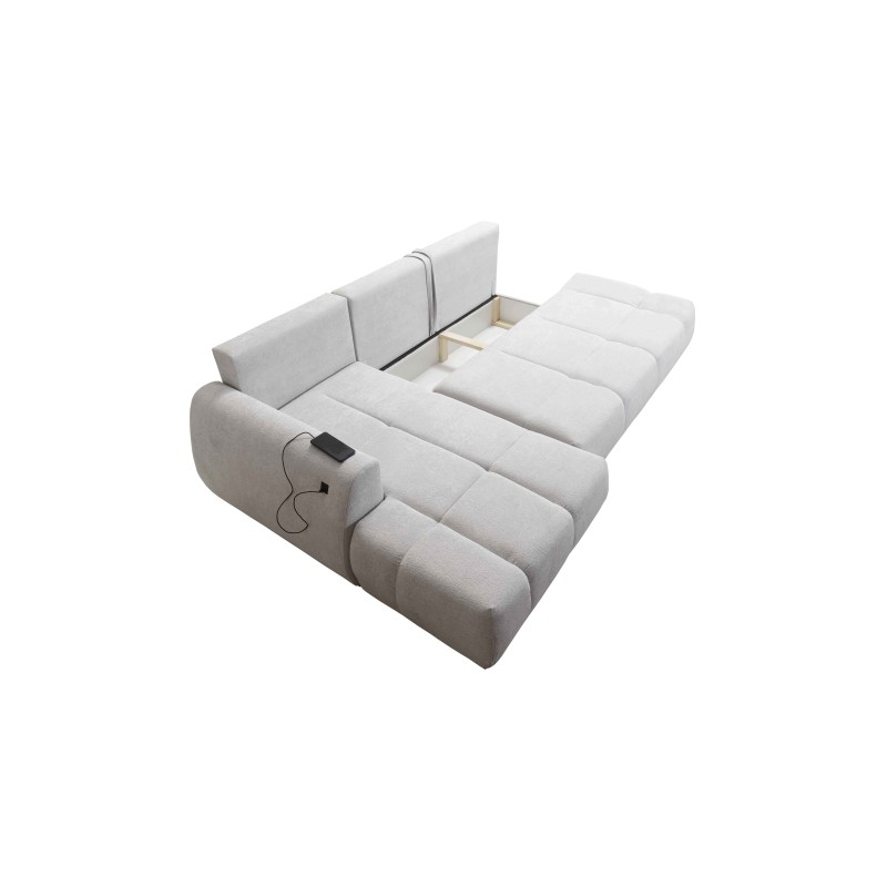 Oscar corner sofa with sleeping function and USB port – Comfort and style in your living room Oscar corner sofa with sleeping function and USB port – Comfort and style in your living room