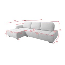 Oscar corner sofa with sleeping function and USB port – Comfort and style in your living room Oscar corner sofa with sleeping function and USB port – Comfort and style in your living room