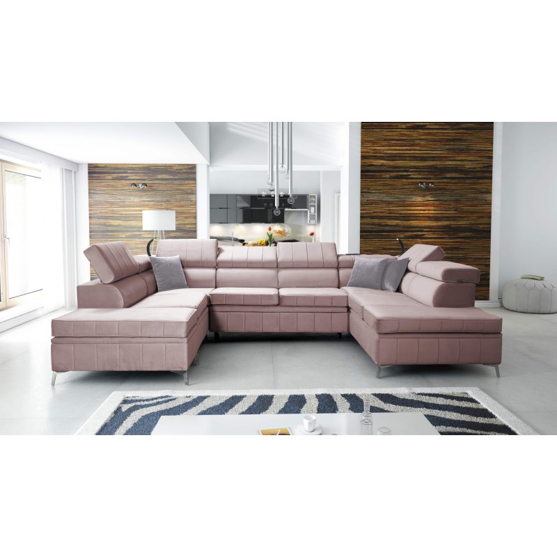 Modena VIII corner sofa with sleeping function Velvet, Amor velvet 4308 - elegance and functionality in one Modena VIII corner sofa with sleeping function Velvet, Amor velvet 4308 - elegance and functionality in one