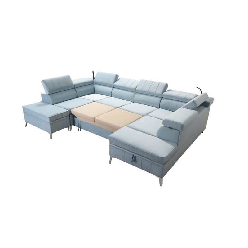 Modena VIII corner sofa with sleeping function Velvet, Amor velvet 4309 - elegance and functionality in one Modena VIII corner sofa with sleeping function Velvet, Amor velvet 4309 - elegance and functionality in one