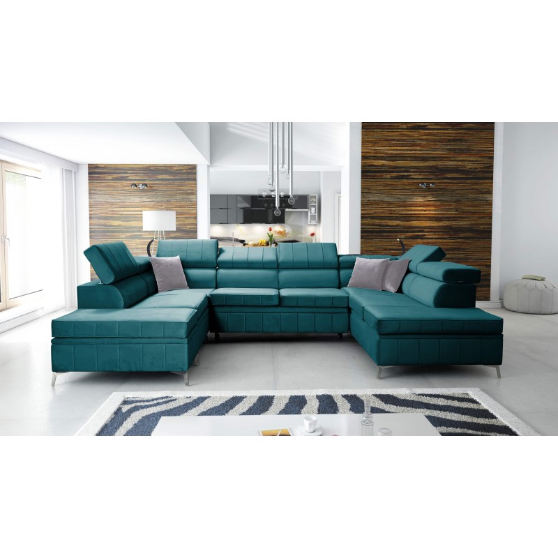 Modena VIII Corner Sofa with Sleeping Function Velvet, Amor Velvet 4312 - Elegance and Functionality in One Modena VIII Corner Sofa with Sleeping Function Velvet, Amor Velvet 4312 - Elegance and Functionality in One