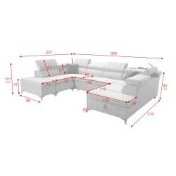 Modena VIII corner sofa with sleeping function Velvet, Amor velvet 4318 - elegance and functionality in one Modena VIII corner sofa with sleeping function Velvet, Amor velvet 4318 - elegance and functionality in one