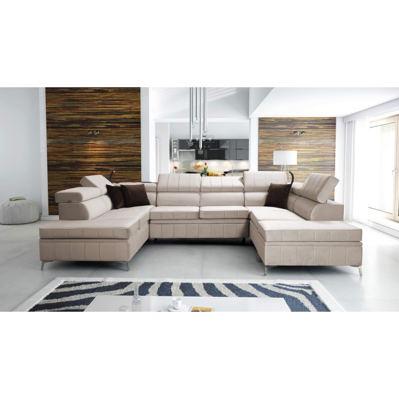 Modena VIII Corner Sofa with Sleeping Function Velvet, Amor Velvet 4303 - Elegance and Functionality in One Modena VIII Corner Sofa with Sleeping Function Velvet, Amor Velvet 4303 - Elegance and Functionality in One