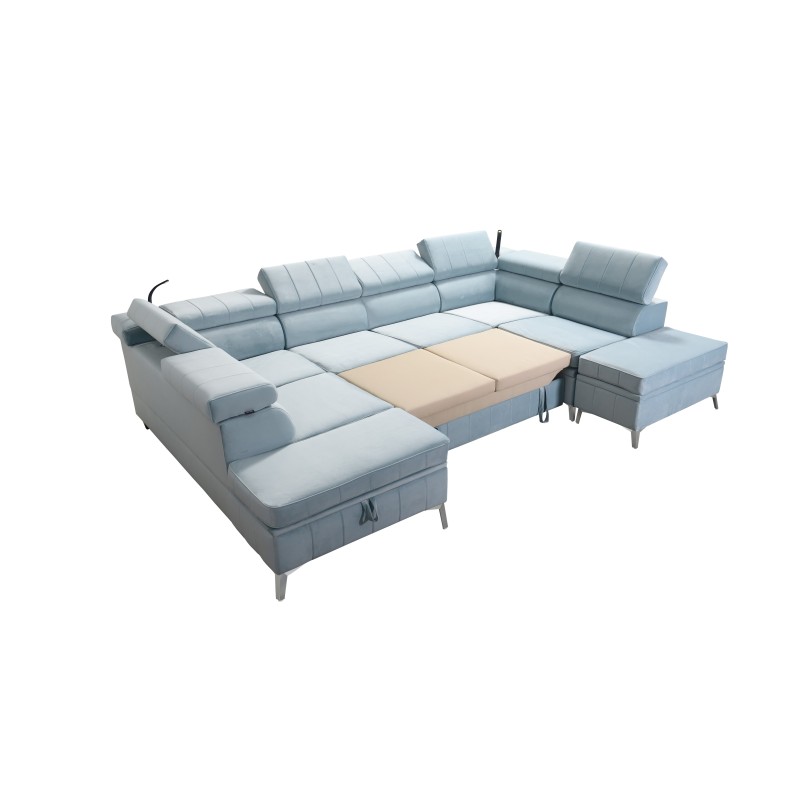Modena VIII corner sofa with sleeping function Velvet, Amor velvet 4309 - elegance and functionality in one Modena VIII corner sofa with sleeping function Velvet, Amor velvet 4309 - elegance and functionality in one