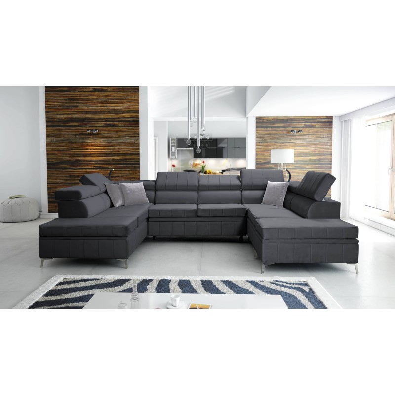 Modena VIII Corner Sofa with Sleeping Function Velvet, Amor Velvet 4321 - Elegance and Functionality in One Modena VIII Corner Sofa with Sleeping Function Velvet, Amor Velvet 4321 - Elegance and Functionality in One