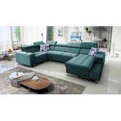 Esquina Fusion IV con asiento acolchado, función de cama y puerto USB | Terciopelo | Hidrofóbico, Magic Velvet 2221