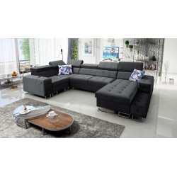 Fusion IV Corner Sofa with Quilted Seat, Sleeping Function, and USB Port | Velvet | Hydrophobic, Magic Velvet 2219 Fusion IV Corner Sofa with Quilted Seat, Sleeping Function, and USB Port | Velvet | Hydrophobic, Magic Velvet 2219