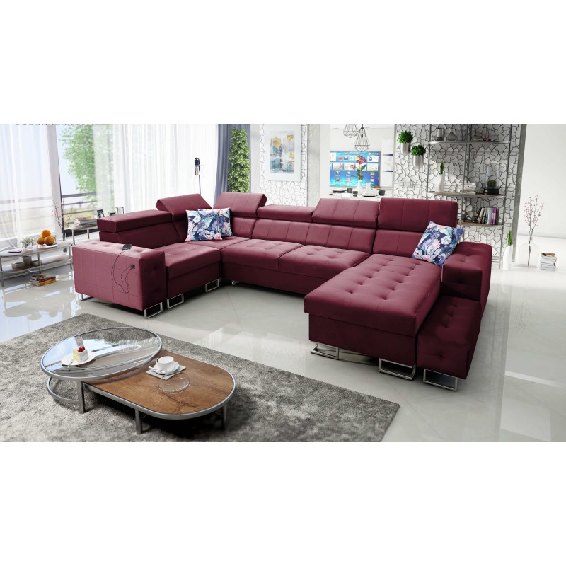 Esquina Fusion IV con asiento capitoné, función de cama y puerto USB | Terciopelo | Hidrofóbico, Magic Velvet 2229 Esquina Fusion IV con asiento capitoné, función de cama y puerto USB | Terciopelo | Hidrofóbico, Magic Velvet 2229