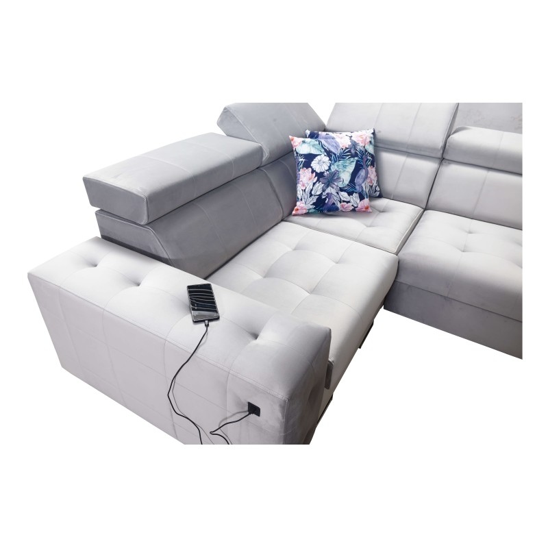 Esquina Fusion IV con asiento capitoné, función de cama y puerto USB | Terciopelo | Hidrofóbico, Magic Velvet 2229 Esquina Fusion IV con asiento capitoné, función de cama y puerto USB | Terciopelo | Hidrofóbico, Magic Velvet 2229
