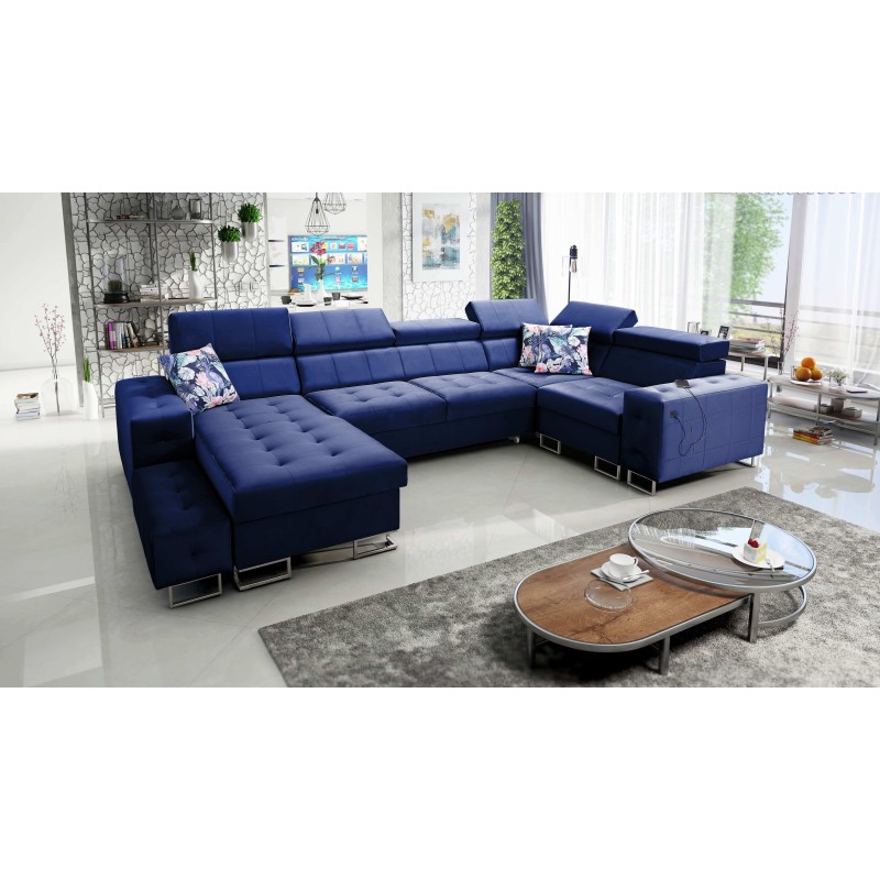 Esquina Fusion IV con asiento acolchado, función de cama y puerto USB | Terciopelo | Hidrófugo, Magic Velvet 2216 Esquina Fusion IV con asiento acolchado, función de cama y puerto USB | Terciopelo | Hidrófugo, Magic Velvet 2216