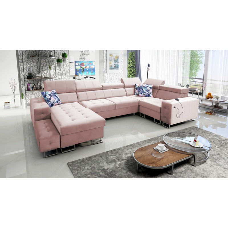 Esquina Fusion IV con asiento capitonado, función de cama y puerto USB | Terciopelo | Hidrófobo, Magic Velvet 2264 Esquina Fusion IV con asiento capitonado, función de cama y puerto USB | Terciopelo | Hidrófobo, Magic Velvet 2264