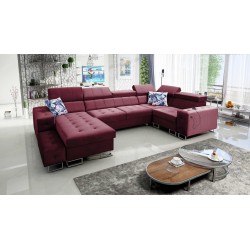 Esquina Fusion IV con asiento capitoné, función de cama y puerto USB | Terciopelo | Hidrofóbico, Magic Velvet 2229
