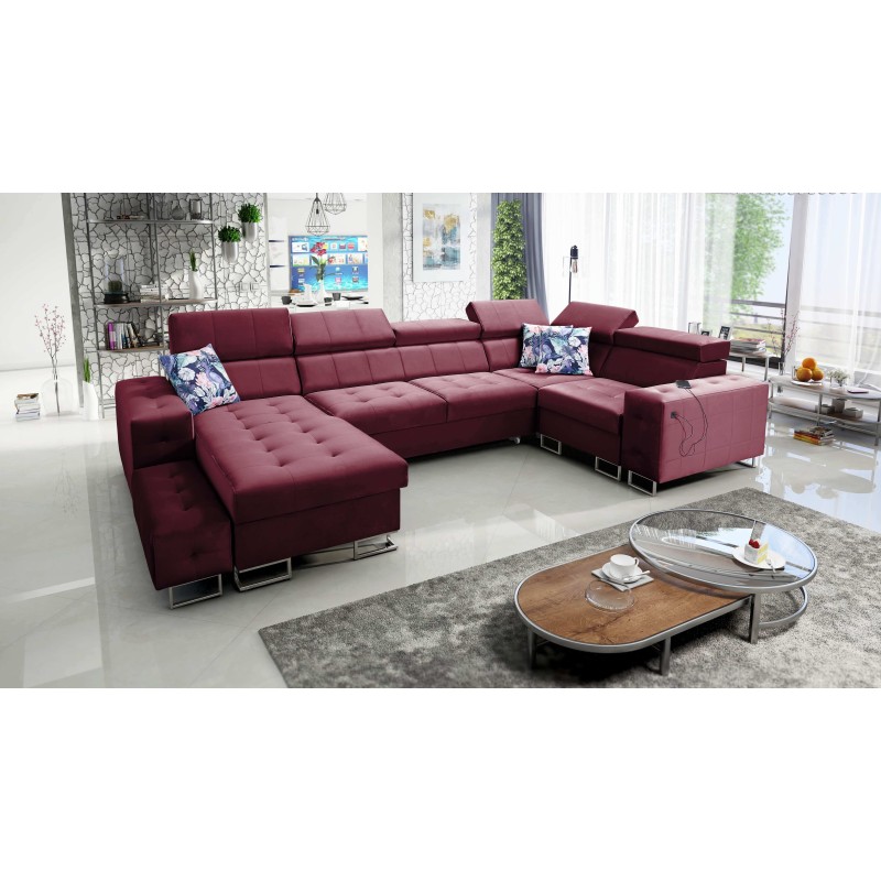 Esquina Fusion IV con asiento capitoné, función de cama y puerto USB | Terciopelo | Hidrofóbico, Magic Velvet 2229 Esquina Fusion IV con asiento capitoné, función de cama y puerto USB | Terciopelo | Hidrofóbico, Magic Velvet 2229