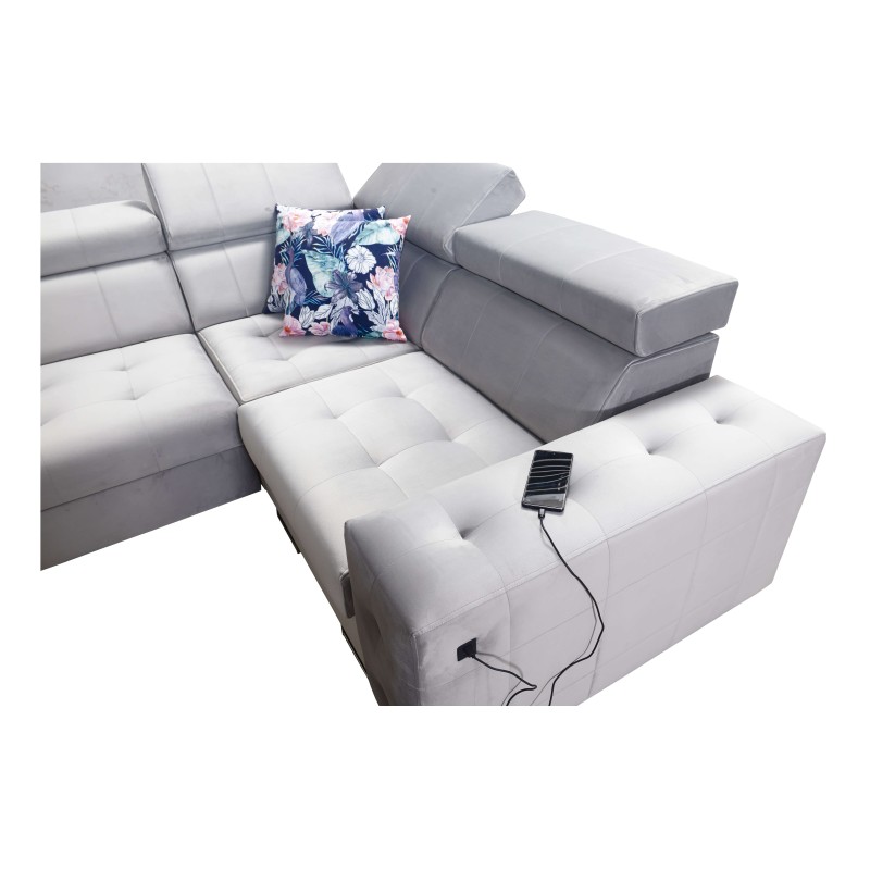 Esquina Fusion IV con asiento capitoné, función de cama y puerto USB | Terciopelo | Hidrofóbico, Magic Velvet 2229 Esquina Fusion IV con asiento capitoné, función de cama y puerto USB | Terciopelo | Hidrofóbico, Magic Velvet 2229