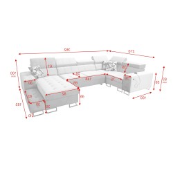 Esquina Fusion IV con asiento capitoné, función de cama y puerto USB | Terciopelo | Hidrofóbico, Magic Velvet 2229 Esquina Fusion IV con asiento capitoné, función de cama y puerto USB | Terciopelo | Hidrofóbico, Magic Velvet 2229