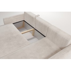 Nilo corner sofa with a sleeping function and USB port in Velvet fabric, Wave 12 - Comfort and style in one Nilo corner sofa with a sleeping function and USB port in Velvet fabric, Wave 12 - Comfort and style in one