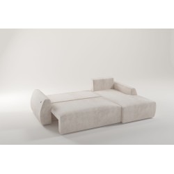 Nilo corner sofa with a sleeping function and USB port in Velvet fabric, Wave 12 - Comfort and style in one Nilo corner sofa with a sleeping function and USB port in Velvet fabric, Wave 12 - Comfort and style in one