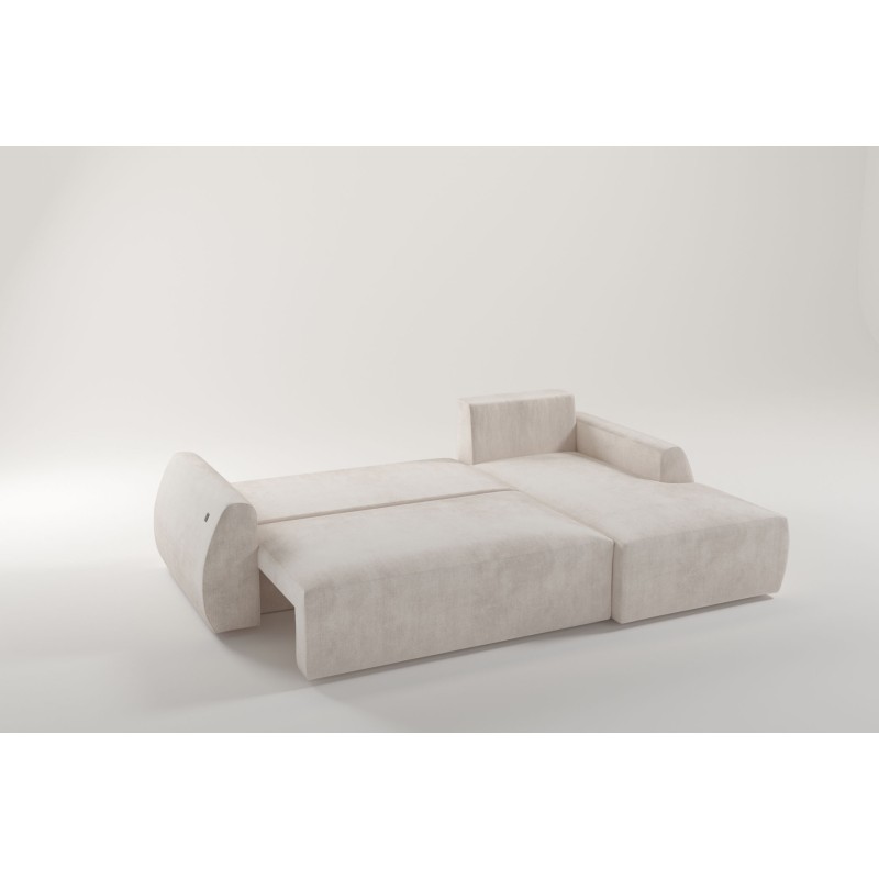 Nilo corner sofa with a sleeping function and USB port in Velvet fabric, Wave 12 - Comfort and style in one Nilo corner sofa with a sleeping function and USB port in Velvet fabric, Wave 12 - Comfort and style in one
