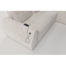 Narożnik Nilo z funkcją spania oraz portem usb tkanina Wave 11 Narożnik Nilo z funkcją spania oraz portem usb tkanina Wave 11