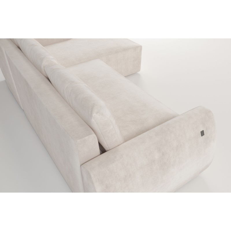 Nilo corner sofa with sleeping function and USB port in Velvet fabric, Wave 1 - Comfort and style in one Nilo corner sofa with sleeping function and USB port in Velvet fabric, Wave 1 - Comfort and style in one